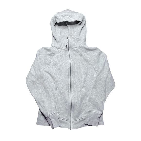 lululemon athletica Tops - Lululemon Scuba Hoodie Light Cotton Fleece Heathered Core Ultra Light Grey 8